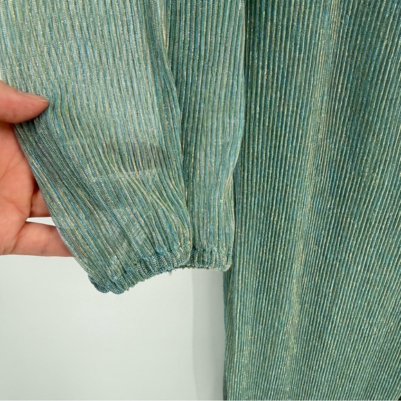 Baltic Born Devlyn Pleated Dress in Blue Sage Shimmer Size L - Picture 11 of 16
